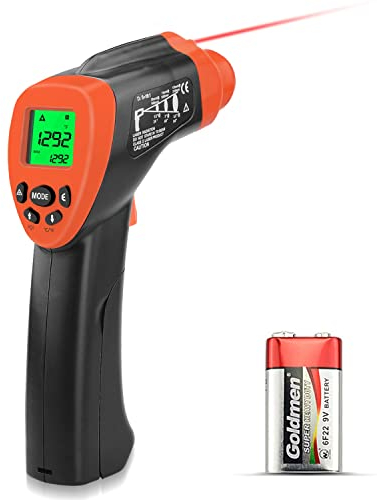Digital IR Infrared Laser Thermometer Gun -50℃~700℃, Kethvoz Non-Contact Industrial Temperature Gauge D:S=16:1 with High/Low Temp Alarm, Handheld Pyrometer for Cooking Pizza Oven Candle Making