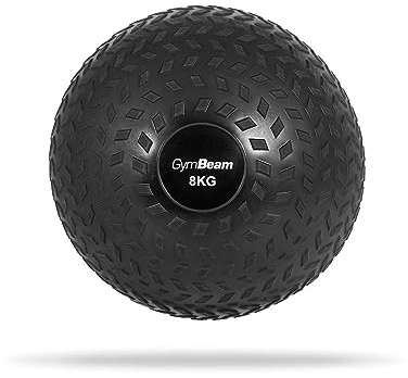 GymBeam Balón Medicinal, Equipo de Fitness Multifuncional de PVC con Superficie Antideslizante, Ideal para Entrenamiento de Fuerza y Cardio, Negro, 8kg