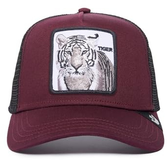 Goorin Bros. Unisex-Erwachsene The Farm Original Adjustable Snapback Mesh Trucker Hat Baseballkappe, Wine (Der weiße Tiger), Einheitsgre