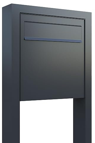 Zaunbriefkasten, Design Zaunbriefkasten Latina Stand in Schwarz - Bravios