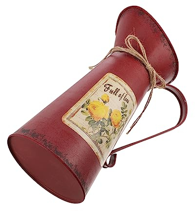 MAGICLULU Vintage Iron Flower Bucket 11 Inch Metal Planter Rustic Home Decor Container for Floral Arrangements and Small Storage