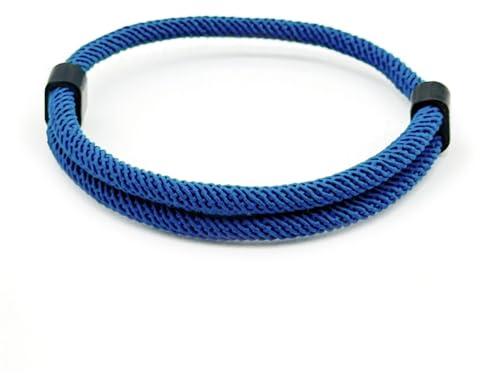 EVEMATE Braccialetto Paracord dalla corda della vela | Per uomini e donne | Fascia regolabile in paracord da surfista | Semplice e discreto per il tempo libero e lo sport (Blu Scuro)