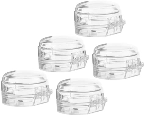 VICASKY 5 Pezzi Copri Manopola Cucina Sicurezza Bambino Bambina in Ps Bianco Stile Raffinato Protezione Cucina Gas