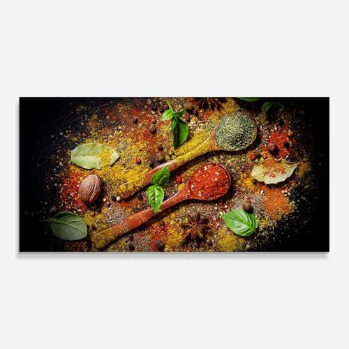 ARTHUB® Küchenrückwand aus Glas 60x120 cm, 4mm ESG | Spritzschutz, Glasplatte, Herdspritzschutz, Wandschutz für Herd, Hartglas, Lebensmittel, Gewürze, Oriental Spices