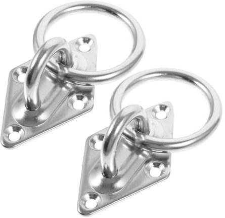 Holibanna 2piezas Anillo De Tiro De Remolque De Acero Inoxidable Gancho De Montaje Para Techo Placa De Resistente Gancho De Suspensión Para Ejercicio Al Aire