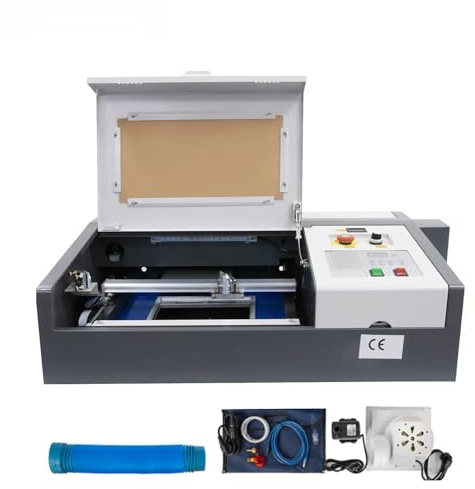 50 W CO2 lasergravyrmaskin fräsning gravering 400 mm x 400 mm lasergraveringsmaskin, med M2 moderkort, lämplig för trä, läder, papper, akryl och andra material