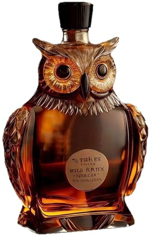 Carafe À Whisky En Forme De Hibous,350 Ml Carafe En Verre En Forme D'animal, Verre À Whiskys Gravé De Façon Un Objet De Décoration Pour Les Amateurs De Whisky