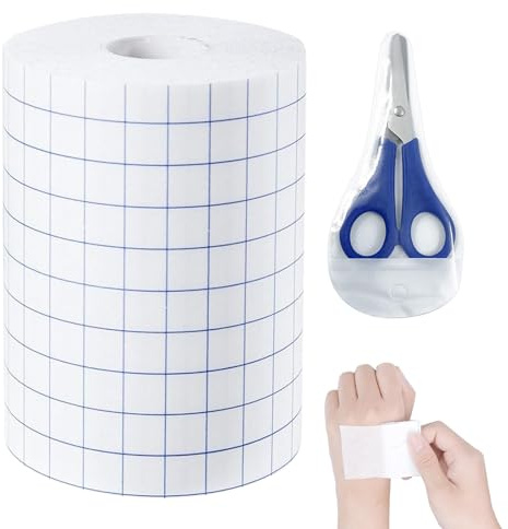 Cerotto Rotolo 10 CM X 10 M,Flessibile,Nastro Di Fissaggio Autoadesivo,Elastico Cerotto Rotolo Adesivo,Con Forbici,Traspirante E Delicato Sulla Pelle,Per Il Fissaggio Di Medicazioni,Bianco