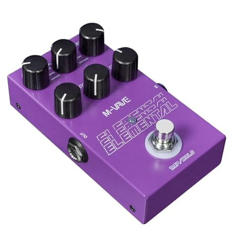 VGEBY Pedal de Efectos de Guitarra, Pedal de Retardo Digital con Control de Perilla de 9 Efectos, Caja de Metal y Fuente de Alimentación USB para Músicos y Actuaciones