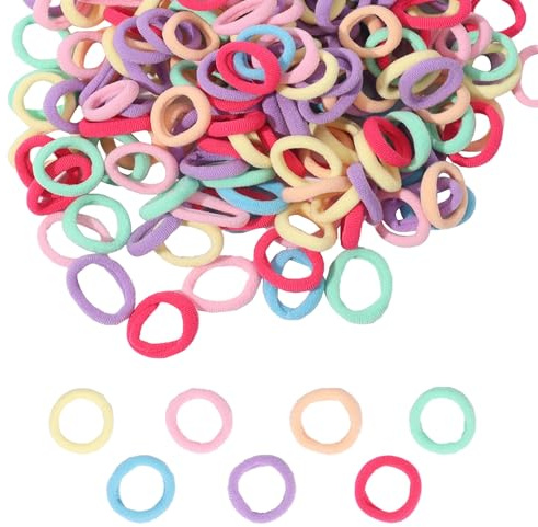 vobobe 200Pcs Colorful Baby Girl Hair Ties Soft Baby Hair Mini Hair Bands | Mini Hair Bands Ponytail Holders Hair Rubber Ribbon for Toddler Kids Infants