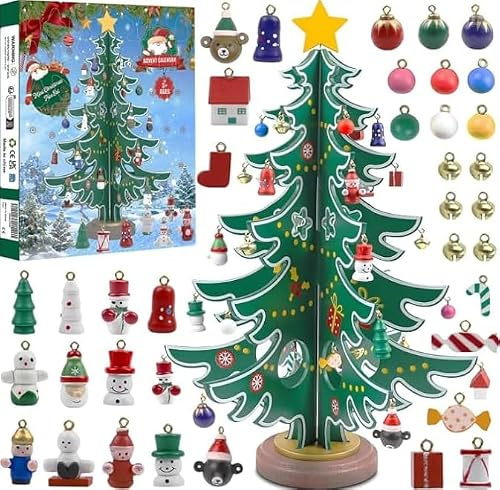 Adventskalender mini julgran, gul