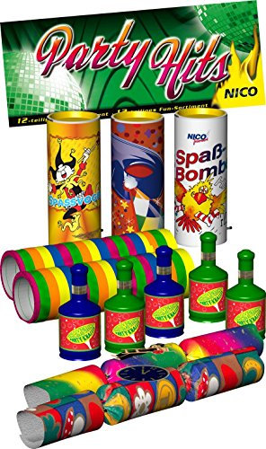 Party Set Tischfeuerwerk und Luftschlangen