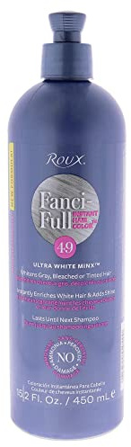 Roux, Fanci-Full Instant Hair Color Rinse, 49 White Minx,Temporarily Evens Tones, Blends Away Gray, 15.2 Oz