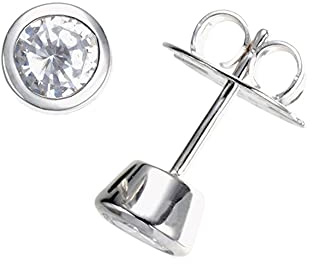 Giorgio Martello Milano Ohrstecker Mit Zirkonia, Silber 925 Silber, Ø 3 Mm 925 Sterling Silber