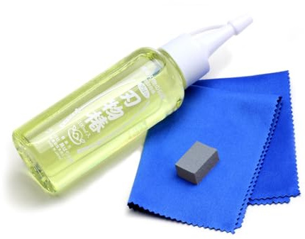Yoshihiro 100% Pure Tsubaki Japanese Knife Maintenance Oil 3.4oz(100ml) with Complimentary Sabitori Rust Eraser and Microfiber Cloth