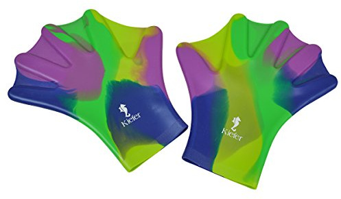 Kiefer Silicone Webbed Swim Gloves, Multicolored, Small (660100-S)