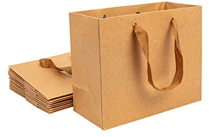 NBEADS 10pz Sacchetti di Carta, 22x18x10cm Sacchetto per Bomboniere per Feste Sacchetti Regalo per Imballaggio in Carta Artigianale per Contenitori per Regali di Gioielli
