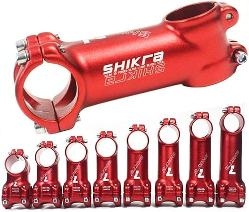 Potence pour guidon de vélo de 31,8 cm - 7 degrés - 45 mm 55 mm 65 mm 70 mm 80 mm 90 mm 100 mm 110 mm - Pour VTT, vélo de route, BMX, vélo de piste (rouge, 80 mm)