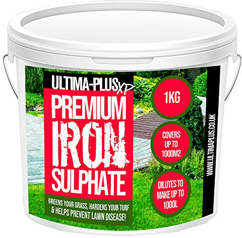 Ultima-Plus XP Premium Iron Sulphate - Greens Grass and Hardens Turf for Healthier Lawns & Helps to Prevent Lawn Disease - Makes up to 1000L & Covers up to 1000m2(1kg)