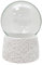 Snowglobe-for-You | Personalisierte Schneekugel selber Machen | Schüttelkugel selber Machen | Glaskugel und weißer Sockel mit Ornament-Relief | 65mm Durchmesser | 70015