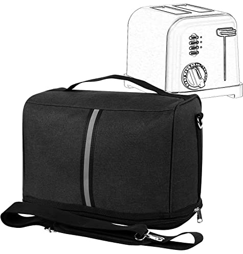 Kingshion Sac de rangement portable pour grille-pain compatible avec la plupart des grille-pain à 2 tranches, sac de rangement portable avec fermeture éclair pour la plupart des grille-pain à 2