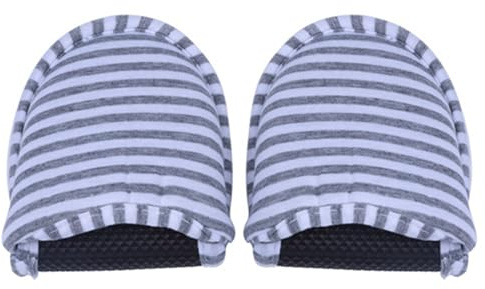 lvifloae Pantofole antiscivolo da viaggio portatili pieghevoli riutilizzabili per interni in morbido cotone per la casa, i viaggi, la spa e l'hotel (MWomen Grey Stripes) (Women Type)