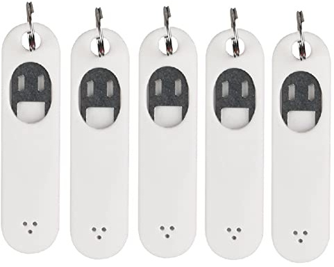 Kdouehg 5Pcs SIM Card Removal Needle Mobile Phone Card Removal Needle & Anti-Lost Tray Charm Split Rings Phone SIM Card Storage Case Ejecter Tool Needles White