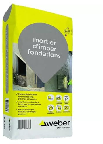 Weber - Mortier d'imperméabilisation pour fondations 25 kg