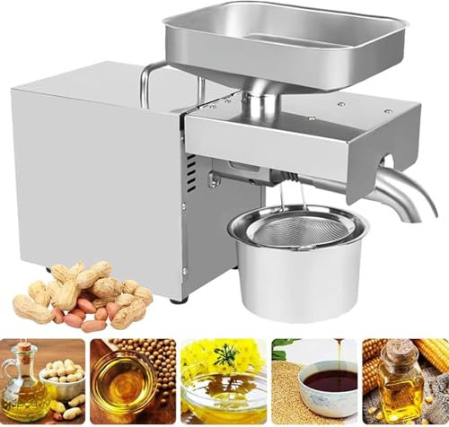 Pressa per olio domestica, pressa per olio completamente automatica, pressa per olio completamente automatica 110/220 V, adatta per soia, arachidi e sesamo