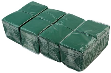 Hostelnovo - 600 Stück grüne Tischservietten - Einwegpapier - Mikropunkt - 10 x 10 cm (gefaltet) und 20 x 20 cm (aufgeklappt) - ideal für Catering-Events, Bars und Partys