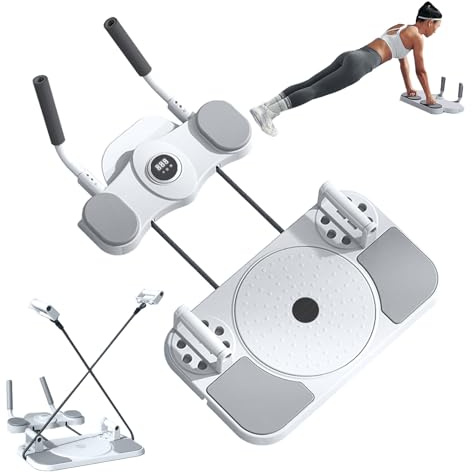 Máquina de pilates reformadora, juego de máquina reformadora de tablero de pilates plegable, tablero de pilates multifuncional 5 en 1, tablero reformador de pilates portátil para entrenamientos de