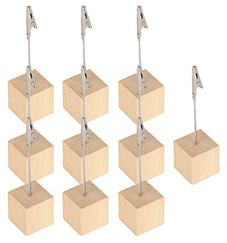 Fockety Support à Pince Durable 10 Pièces pour Photos et Notes, Idéal pour la Décoration de Mariage et de Bureau, Porte-mémo de Cartes de Table à Base D'acier