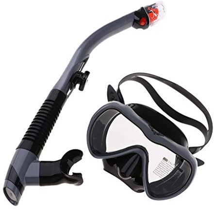 Maschera subacquea anti nebbia set snorkeling occhialini da nuoto ARA snorkeling grigio