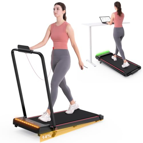 LIKESPORTING Tapis de Course Pliable, Moteur 1400W, 0%-14%，1-12 km/h