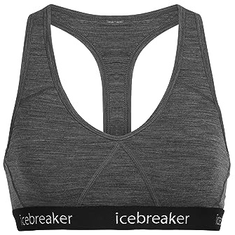 Icebreaker Bralette Sprite Donna - Intimo in Lana Merino, Reggiseno Senza Fili - Gritstone Heather, XS