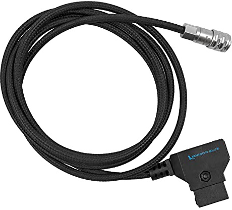 KONDOR BLUE | 48 D-Tap/P-Tap to 2-Pin Weipu Style Braided Power Supply Cable | Compatible with Many DC Plug Battery Options Including BMPCC 4K/6K, The Sony NP Series, and MOZA Air 2 | Black