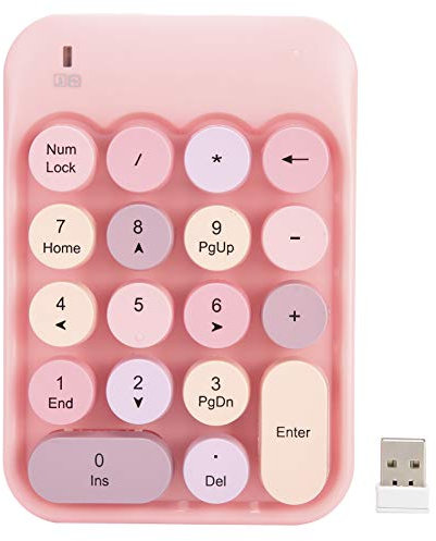 Teclado Numérico Inalámbrico de Chocolate para Cambiar la Dirección del Juego AK18 2.4G para XP / / / / iOS(Rosa)