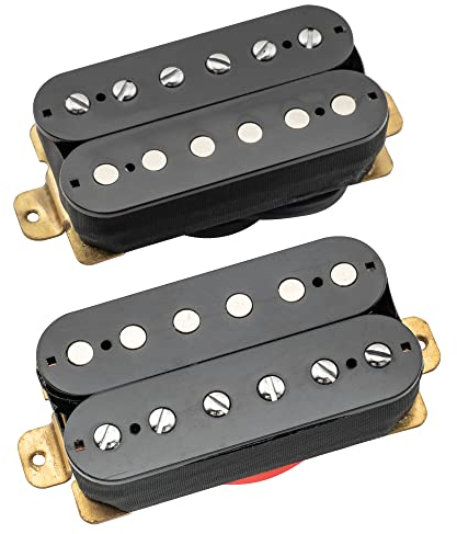 Musiclily Keramik Humbucker Pickups Hals Steg Tonabnehmer Set für Strat Tele Les Paul Style E-Gitarre,Schwarz