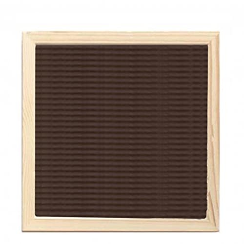 SagaSave Filt bokstavstavla 25 cm x 25 cm anslagstavla skylt utbytbara bokstäver siffror träram dekorativ flerfärgad för hem kök klassrum affärer (brun)