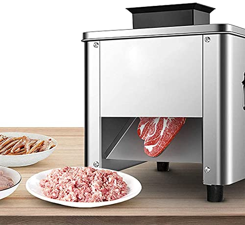 Kommersiell elektrisk skivmaskin, strimlande och hackande köttkvarn, liten helautomatisk högeffektiv skivmaskin i rostfritt stål,3.5in