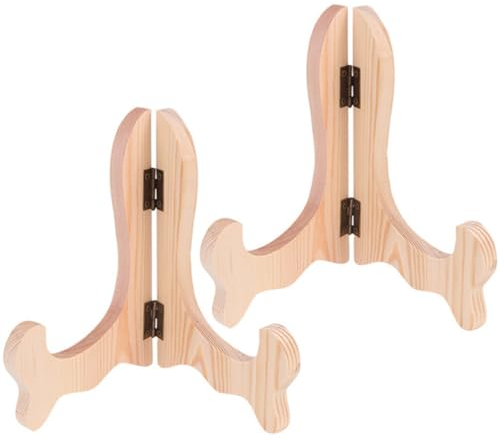 RORPOIR 2pcs Display Stand Holder Easel Rack for Tabletop for Photos Art and Collectibles Decorative Wood Stands for Displaying Dishes and Frames