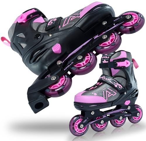 Champion, Rollers Adultes à Taille Réglable – Roller Enfants Garçons et Filles à partir de Taille 31, Rollers Femmes et Rollers Hommes jusqu'à la Taille 42, Rollers Haute Qualité avec Roues LED