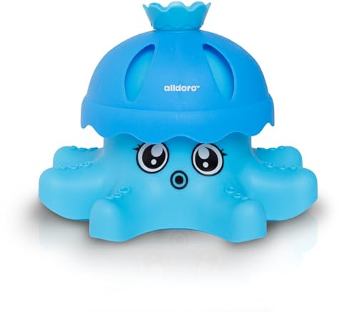 alldoro 60213 Wassersprinkler Oktopus, Kinder-Wasserspiel mit rotierendem Sprühkopf, anschlussfertig für Gartenschlauch, kompakt & stabil
