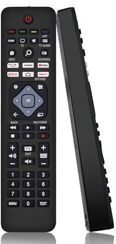 Mando a distancia universal de repuesto para televisor Philips, compatible con todos los televisores inteligentes Philips, LED, LCD, HDTV, 3D, con 6 botones de acceso directo