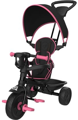 TP Toys - 709 - Tricycle 4 en 1 Plus Deluxe, Crépuscule Rose, Tricycle Évolutif et Réglable pour Enfants de 10 à 36 Mois - Rose