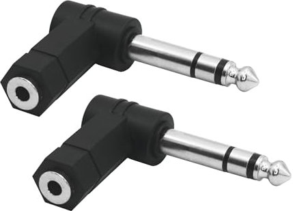 Right Angle 1/4 to 1/8 Audio Adaptor, TRS Stereo 1/4inch 6.35mm Male to 1/8inch 3.5mm Female Audio Plug Jack Connector Converter (2Pcs)