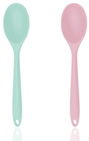2 Pcs Silicone Mixing Spoon for Kitchen Cooking Baking Stirring Mixing Tools