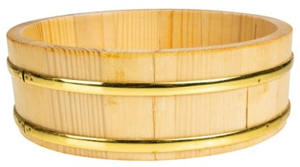 Garneck Hangiri Holz Reisschale Für Sushi – Traditionelle Japanische Holzschüssel Zur Zubereitung Und Aufbewahrung Von Sushi Reis – Ideale Größe Für Heimküche Und Restaurants -