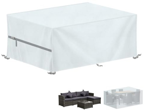 LAMUNI Housse de Jardin Exterieur Housse de Protection Salon de Jardin, 420D Oxford Bâche pour Table de Jardin Housse Table de Jardin Impermeable Housses pour Mobilier de Jardin, 200x100x75cm