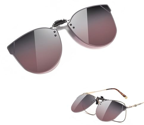 Waddle Gafas de Sol Polarizadas Lentes, Clip en Gafas de Sol, Gafa de Unisex Sin Marco Polarizadas UV400, para Hombres y Mujeres, para Conducir Pesca Al Aire Libre (Polvo de ceniza)